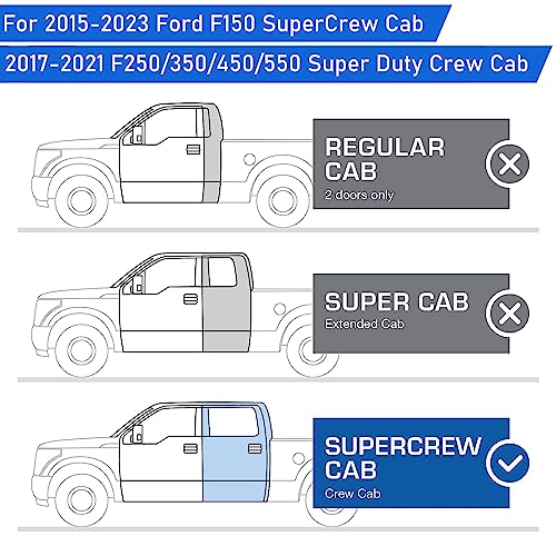Estribos laterales negros para Ford F150 y Super Duty miniatura 6