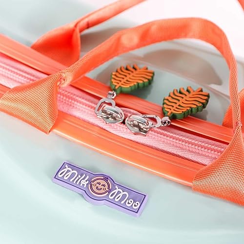 Milk & Moo Ride on Suitcase for Kids, Kids Luggage with Wheels, Tow Along Toddler Carry on Luggage with Folding Footrest, Adjustable Strap, 2-6 Age4