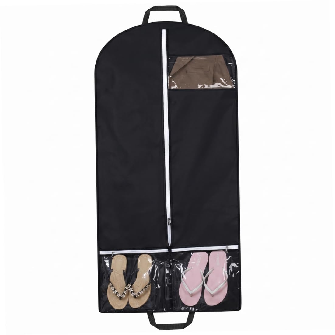 Faroby Garment Bags for Storage, Hanging Garment Bag with Handles Foldable Suit Cover for Closet & Travel, 50x24in, Black, Suit Cover Bags