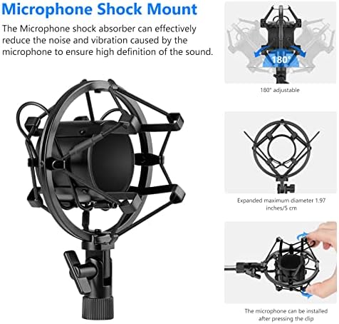 NEEWER USB Microphone Kit, Plug & Play 192kHz/24-Bit Supercardioid Condenser Mic with Boom Arm and Shock Mount for YouTube Vlogging, Gaming, Podcasting, and Zoom Calls, NW-8000-USB, Black