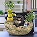 DJKL Umidificatore da Tavolo per Fontana da Tavolo in Resina di bambù con Rima di bambù Umidificatore per Fontana da Tavolo con Ruota Girevole Feng Shui E Pompa per L'uff
