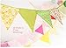 Ellen Tool Fabric Bunting Banners(Set of 12)-100% Durable Cotton-Small Size Kids Flag -Multi-Colorful Flags for Parties, Holidays, Birthdays-Great Celebration & Decoration for Indoor or Outdoor-Green