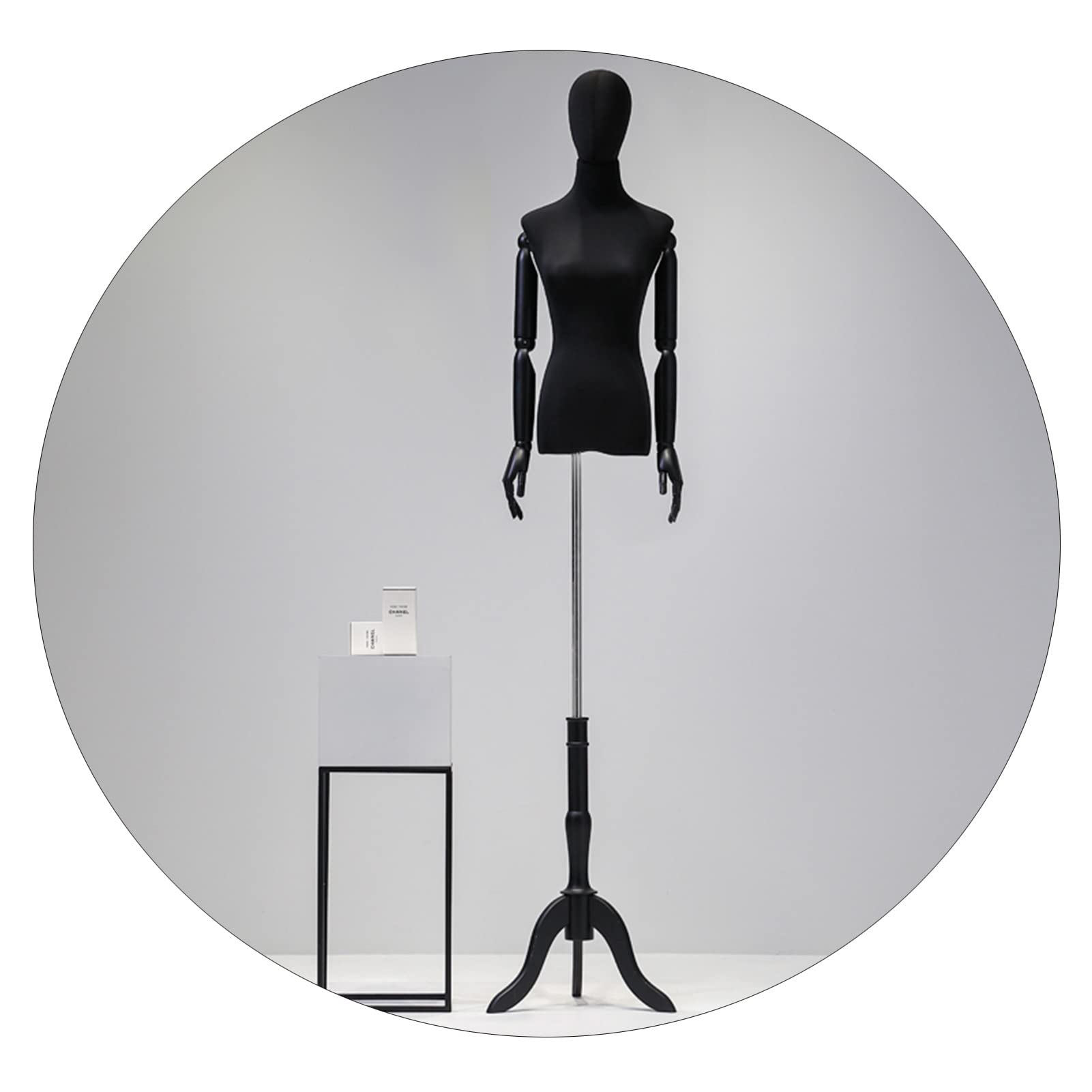 OTQEFTN Female Mannequin Torso Dress Form, Realistic Half Body Manikin with Head, Wooden Woman Clothing Display, Apply to Clothing Store Home Decorate, 4 Models