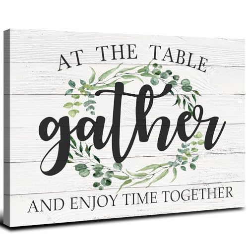 Rustic Gather Signs for Home Decor Farmhouse Kitchen Pictures Wall