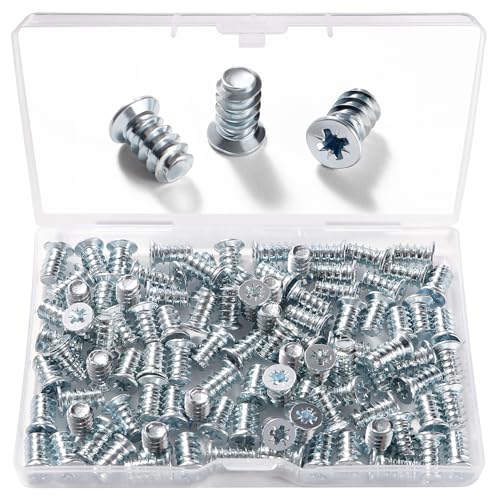 VooGenzek 100 PCS M6.3 * 11 mm Euro Screws, Countersunk Head, for Furniture Accessories Drawer Rails, Kitchen Cabinets, Doors