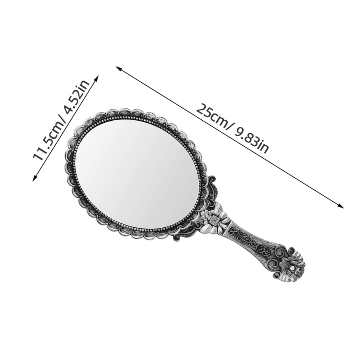 STOBAZA Vintage Kosmetikspiegel für Damen mit Abs Material Eleganter Handgefertigter Schminkspiegel Langlebig und Bruchfest für Zuhause und Reisen