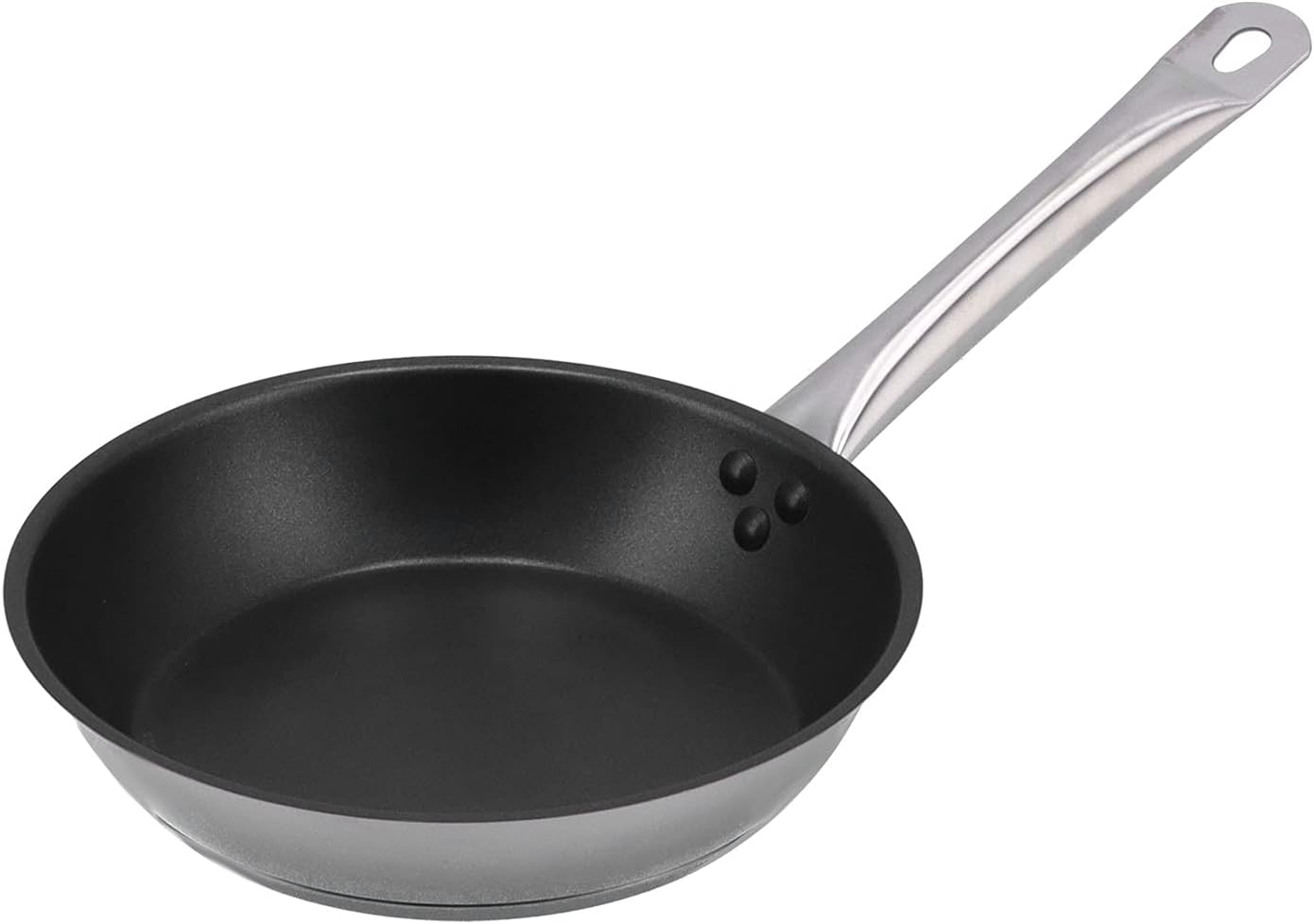 Topyond Stainless Steel Fry Pan Non Stick Frying Pans Heat Resistant Frying Egg Pan Cookware for Kitchen Restaurant - 304 Stainless Steel, Professional Cookware(220 * 50mm)