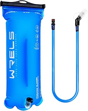 WRELS 1L/1.5L/2L/3L BPA Free Hydration Bladder,Leakproof TPU Water Bladder for Hiking Backpack,Large Opening Water Reservoir Hydration Pack for Running Cycling Camping