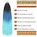 Box Braids Crochet Hair 24 Inch Prelooped Crochet Hair Extensions Hand Made 3 Packs Crothet Braids Hair and Women Braiding Hair Extensions Ombre Blue 22 Strands/Pack