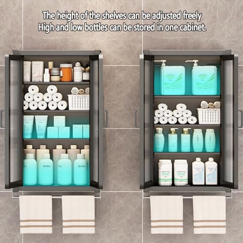 Armoire suspendue salle de bain anti-perforation pour ranger sans percer - 5