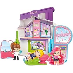 Pinypon - Profesiones 3 en 1, Juguete Convertible, 3 escenarios en 1, Escuela, peluquería o Cocina, Incluye 3 Figuras, Contiene Accesorios de Juego, niños y niñas Desde 4 años, Famosa (PNY45000)
