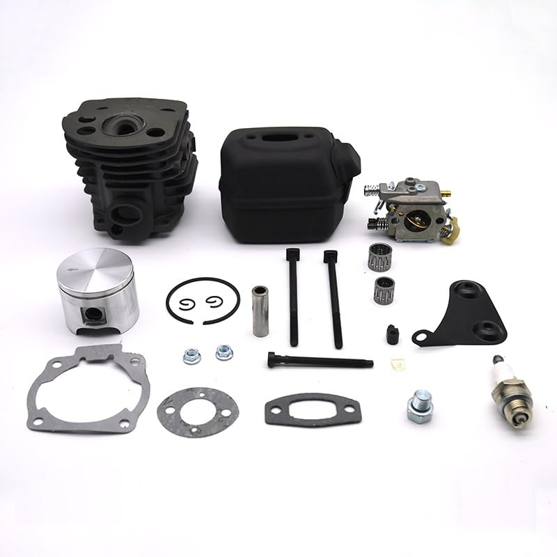 Kit Tensor de Ajustador Cadena silenciador Escape carburador pistón Cilindro 46MM for Pieza Repuesto Motosierra jardín Husqvarna 55 51 Reemplazar