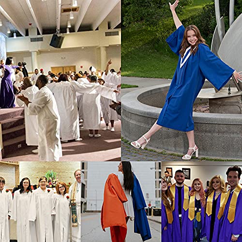 GradPlaza Matte Choir Robe for Church Baptism Officiant Confirmation Costume,Graduation Gown for School,Judge Robe,Pastor Robes Red Size 48FF - Thumbnail 5