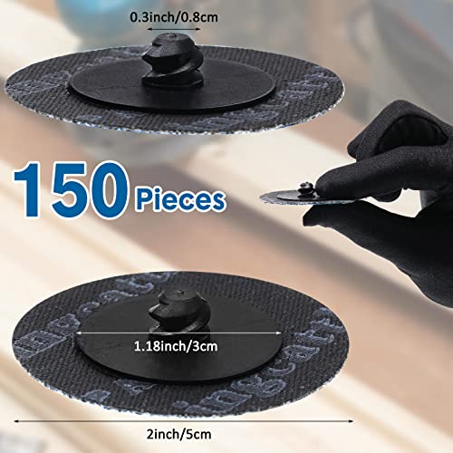 Image of Nuenen 150 Pcs Sanding Discs Die Grinder Sanding 36 /60 /80 Grit 2 Inch Grinding Disc for Surface Finish Grind Polish Burr Rust Paint Removal Use with Die Grinder