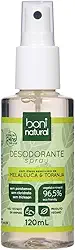 Desodorante Natural e Vegano com óleos essenciais de Melaleuca e Toranja, 24h de proteção, Sem Alumínio, Sem Parabeno, Boni Natural, Transparente