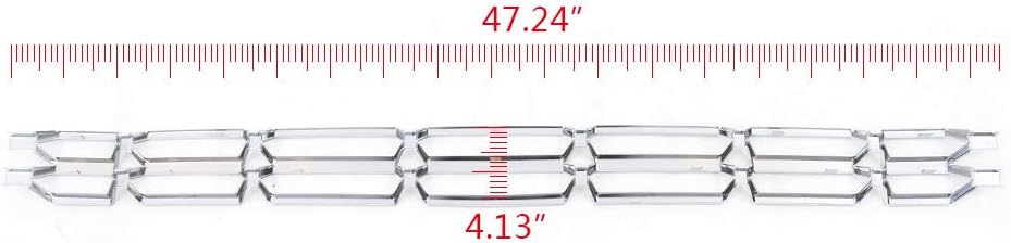 PIT66 1Pc Chrome Upper Bumper Grille Skin Guard Snap On Insert Compatible with Chevy 2016-2018 Silverado 1500