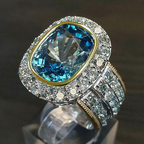 Fashion Gorgeous Blue Cubic Zirconia Rings for Women Trendy Anniversary Jewelry