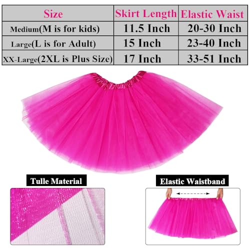 Women's 5-Layer Tulle Tutu Skirt, Adult Dance Ballet Tulle Dress,Teens Halloween Cosplay Running Tutu