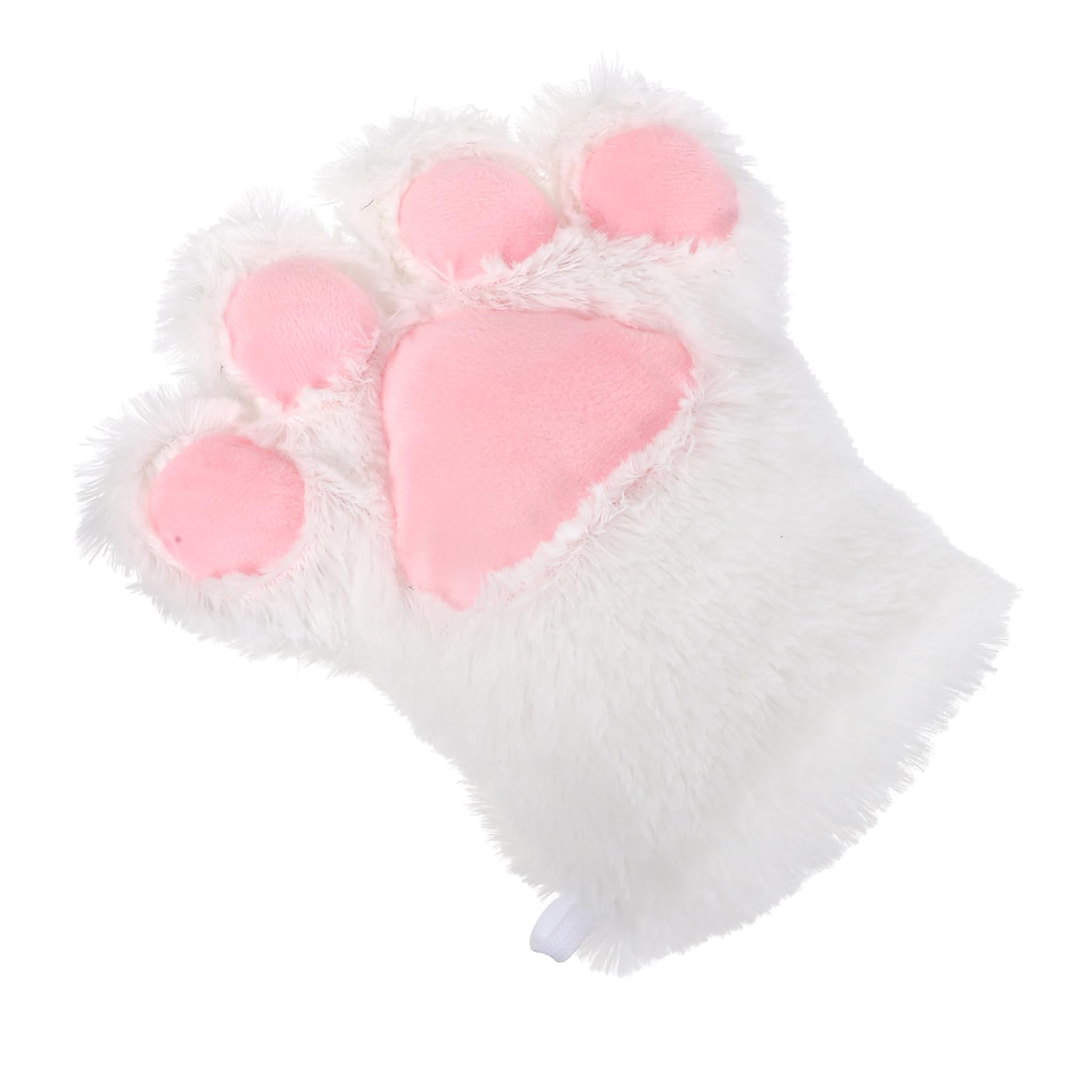 BESTYASH Comfortable Cat Claw Glove Cosplay Performance Plush Glove Boys and Girls Protective Cover Faux Fur Paws White Single Pair