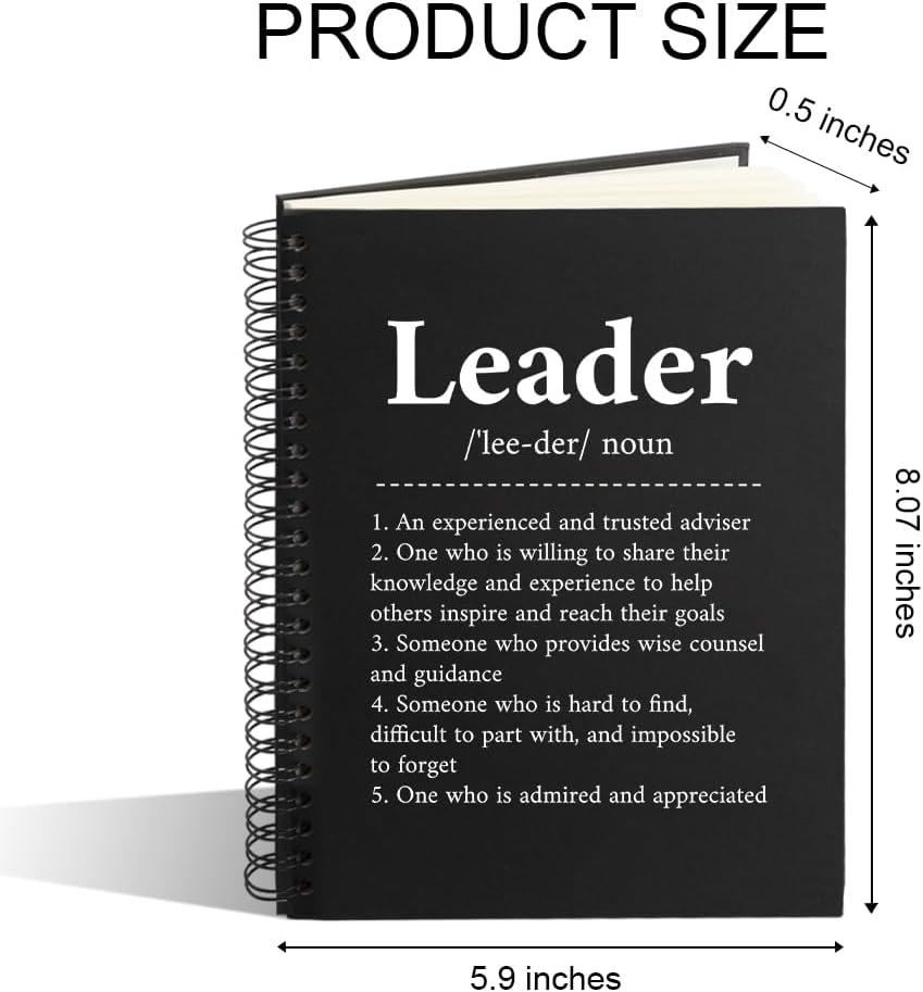 Leader Definition 80 Sheets 160 Pages Funny Spiral Notebook, Appreciation Thank You Gifts for Leader, Going Away Leaving Retirement Gifts for Leader, Leadership Notebooks for Work image 2
