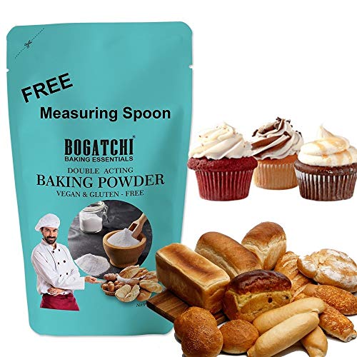 Image of BOGATCHI Baking Powder for Baking Cake, Breads, Pizza, Muffins, Dhokla, Idlis, Naans | Double Acting Baking Soda, Cooking Soda |Baking Ingredients , 200g , Free Measuring Spoon