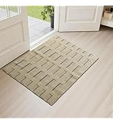 Modern with Blue Stripes,Welcome Door Mats Outdoor Indoor,Stain and Fade Resistant, Non-Slip Back...