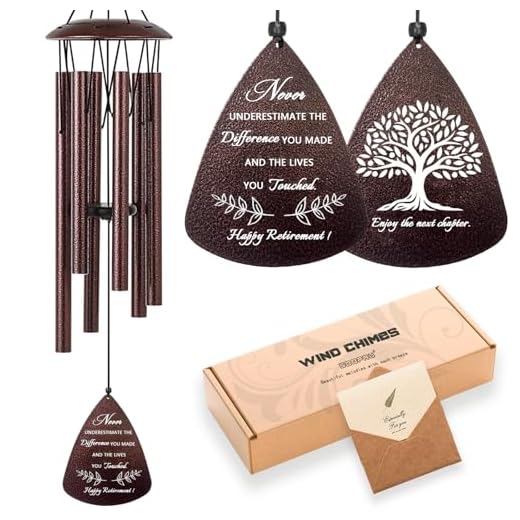 Soopau Retirement Gift for Woman Men, 32" Wind Chimes Retirement Gifts, Happy Retirement Gifts for Coworker Colleague Boss Teachers Nurses Friends, Going Away Gifts Retirement Decorations