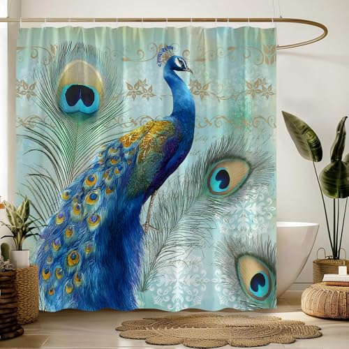 Peacock On A Shower Curtain