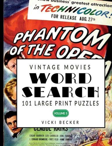 Vintage Movie Word Search: 101 Large Print Word Search Puzzles (Nostalgic Word Search Puzzles) (Volume 5)