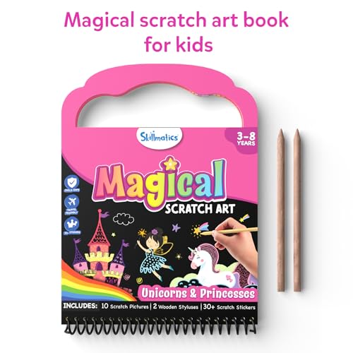 Skillmatics Magical Scratch Art Book – Unicorns & Princesses, Travel Toy by Skillmatics - Image 3