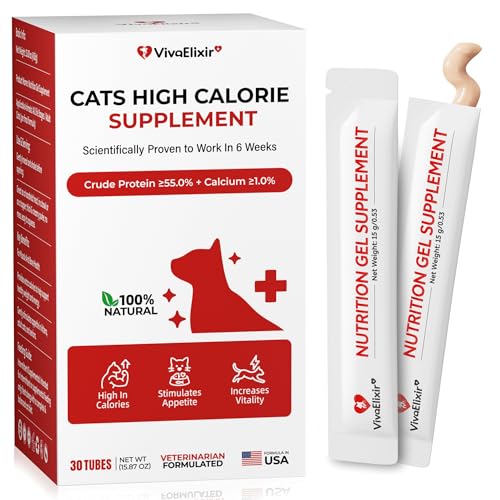 High Calorie Nutrition Paste for Cats – 12g x 30 Bars- Provides Weight gain and Appetite Support for picky or underweight Cats - Contains Taurine, DHA Colostrum - Promotes Vitality and Healthy Growth