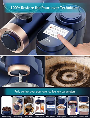 Gevi 4-In-1 Smart Pour-Over Coffee Machine Fast Heating Brewer With Built-In Grinder, 51 Step Grind Setting,Automatic Barista Mode, Custom Recipes, Descaling Function,Silver, Aluminum #TOP4