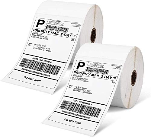Phomemo 4x6 Thermal Direct Shipping Etikett,1000 Stk 4x6 selbstklebendes Thermo-Versandetikettenpapier,geeignet für Expressunternehmen,kompatibel mit Desktop-Etikettendruckern,Rollenetiketten（1000）