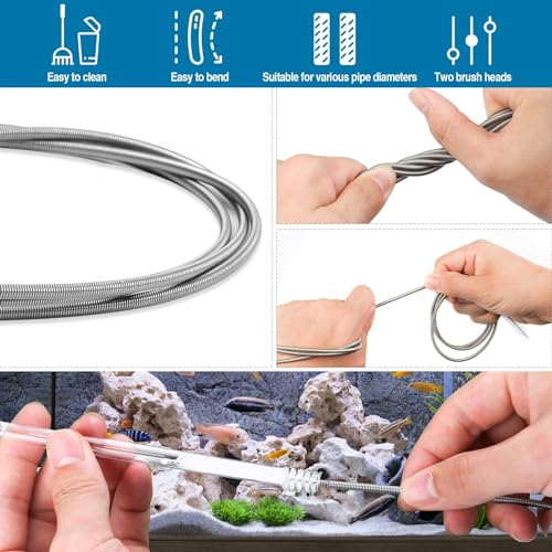 Reinigungsset Bürste, Premium Pfeifenreiniger Bürste zur Mühelosen Reinigung von Schwer Erreichbaren Bereichen in Wasserrohren, Flaschen, Ausgüssen, Aquarien und Mehr