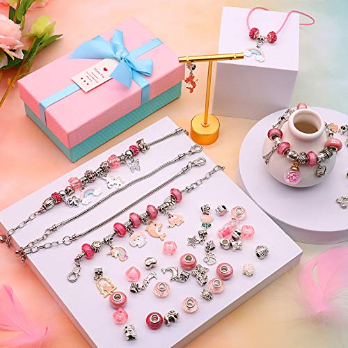 Baymyer Diy Charm Bracelet Making Kit, 76 Pcs Jewelry Making Supplies With Snake Chain, Charm Beads For Bracelet Jewelry Making Crafts, Jewelry Making Charm Kit For Women Girls #TOP5
