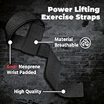 WSAKOUE Lifting Straps, Weightlifting Straps, Deadlift Straps with Padded Neoprene for Power Lifting, Bodybuilding, Gym Workout, Strength Training & Fitness Workout, Resistance - Image 2