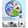 58-Piece Kids Microscope Kit - 100X-1200X Magnification, Metal Body, LED Light, Carrying Box - Science Experiment Toy for Kids Ages 5-12