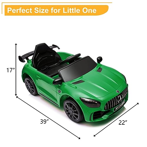 Winado 12V Ride on Car, Licensed Mercedes Benz AMG GTR Battery Powered Electric Vehicle, w/Parent Remote, Wider Seat, LED Lights, Openable Doors, MP3 Player, Smooth Start, 3 Speeds - Green - Thumbnail 5