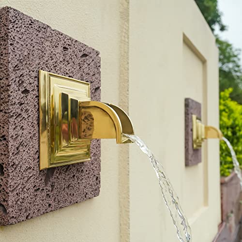 Solid Brass Made Exquisite Handcrafted Waterfall Spout For Landscape, Water Fountain Spout Scupper Luxury Decoration For Pools, Ponds, Water Walls (St220416-Y) #TOP26