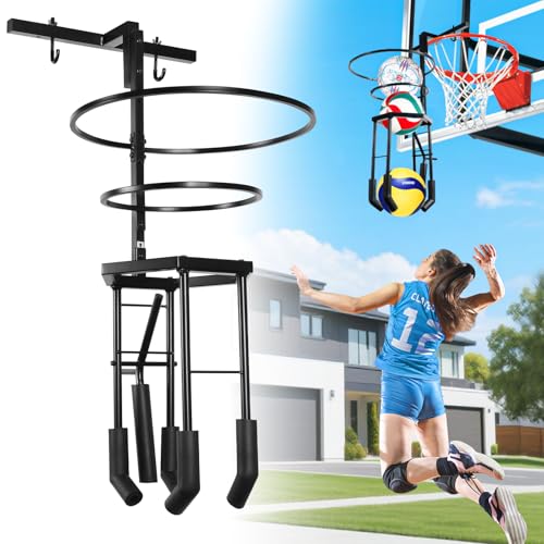 Multi-functional Automatic Volleyball Training Equipment Aid Volleyball Spike Serve Trainer for Volleyball Hitting Trainer Height Adjustable Volleyball Rebounder Practice Setter Training Equipment