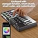 DaierTek Midi Keyboard Controller 25 Key Portable Mini Bluetooth & USB Midi Piano with 8 Backlit Drum Pad, 8 Knobs and Music Production Software for Computer Recording, Music Production
