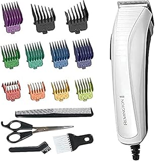 Remington HC5035 Corded Colour Cut Hair Clipper, White and Grey