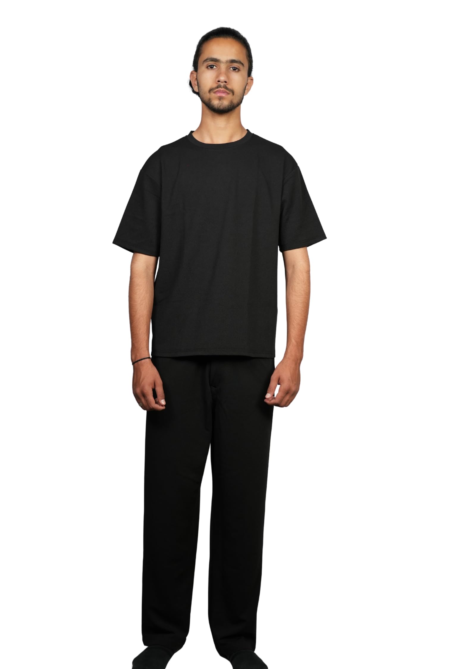 kalsun Men Premium 2 Piece Co Ord Set Breathable Polyester Oversized T Shirt and Straight Leg Trousers Matching Lounge Tracksuit Black-picture-35