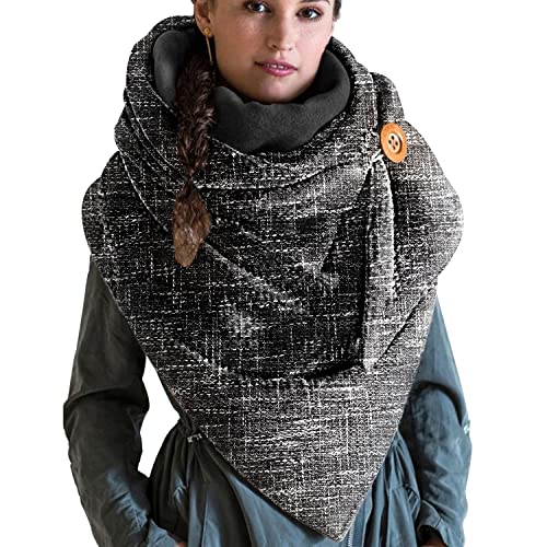 heekpek Bufanda Mujer Triangular Bufandas para Mujer Invierno Grande Bufanda con Botón Chales Cálido Moda Mantón Bufanda de invierno Grande y Gruesa