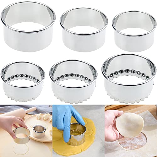 Ausstechformen aus Edelstahl, flach, geriffelt, rund, 6 Stück Cover