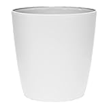 The HC Companies Aria Round Self-Watering Pot - Lightweight Plastic Planter for Herbs & More - Durable Plant Pots for Indoor Plants & Outdoor Plants (6” Matte White, Pack of 1)