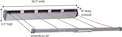 Miniatura 3 de Tendedero Household Essentials línea 15 7 Sunline de 5 lineas de 4 pies Tendedero retráctil Aluminio 1