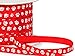 Single Faced Satin Paw Print Ribbon 1/4" Red with White Paw Print - 50 Yard Roll