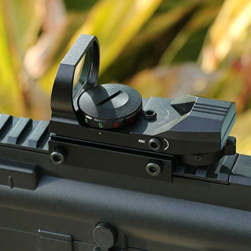 Feyachi Red Dot Visier Red Green Leuchtpunktvisier Reflex Sight mit einstellbares taktisch Rot und Grün Fadenkreuz Zielfernrohr Reflexvisier kompatibel mit 20mm/22mm Picatinny