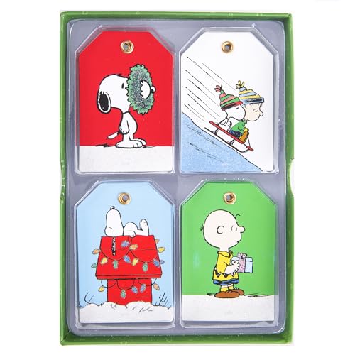 Graphique Peanuts Petite Gift Tag Set, 24 Tags in 4 Unique Designs, Tag Dimensions are 2